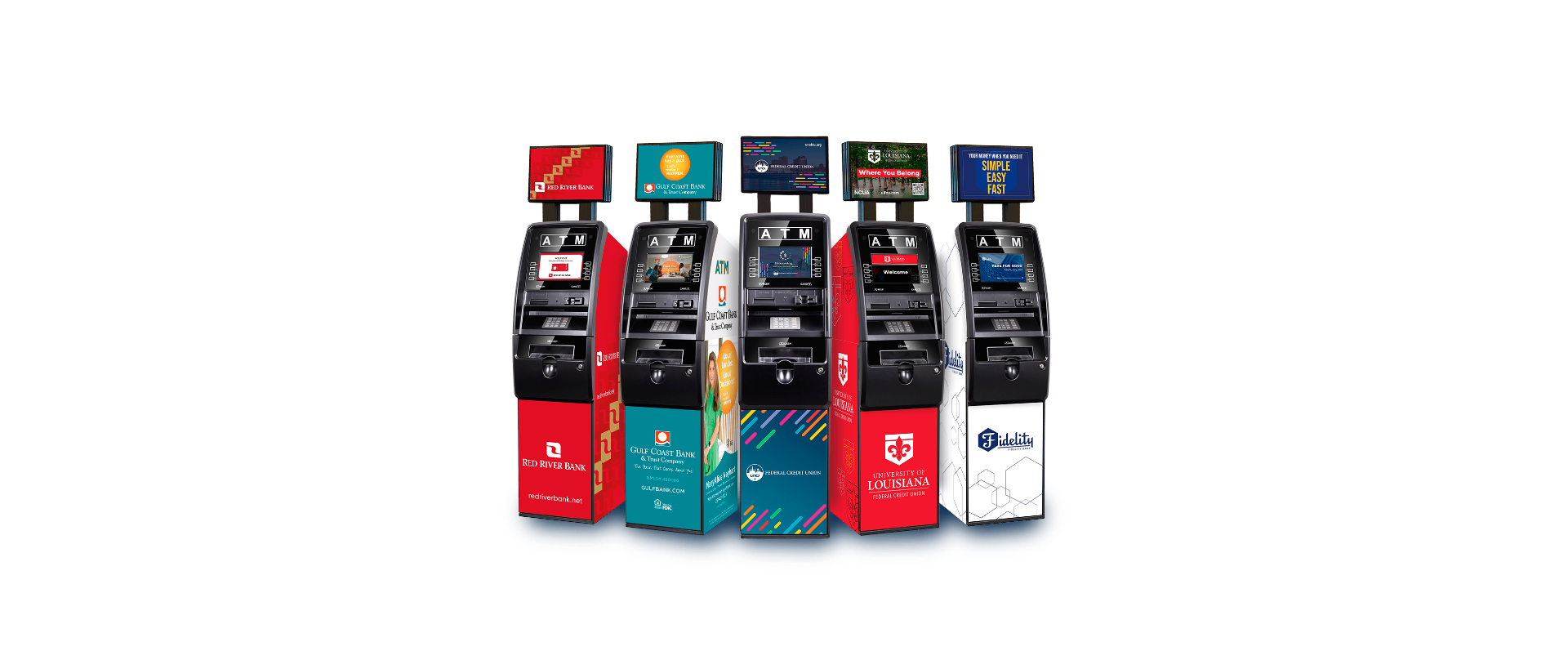 Branded ATM machines for banks and credit unions